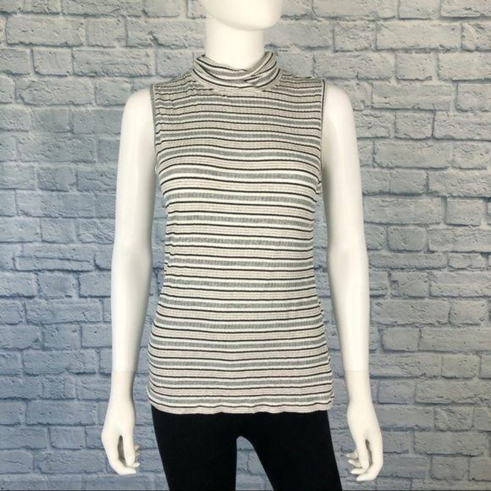 Christian Siriano | Striped Turtleneck Tank Top